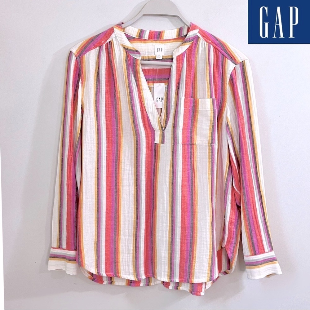 NWT Gap Gauzy Multi Stripe Popover